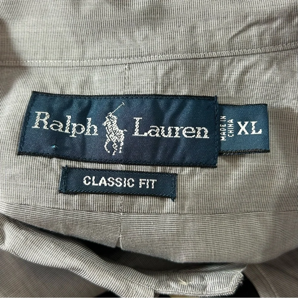 POLO Ralph Lauren Button Down Shirt Men's Classic Fit Gray Purple Size XL